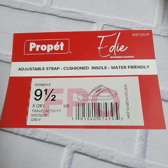 Propet TravelActiv FT Thong Sandals Flip Flops Gray Women's 9.5 X(2E) - Picture 5 of 6